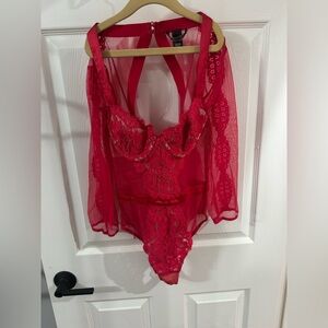 Victoria's Secret Red Lace Chemise